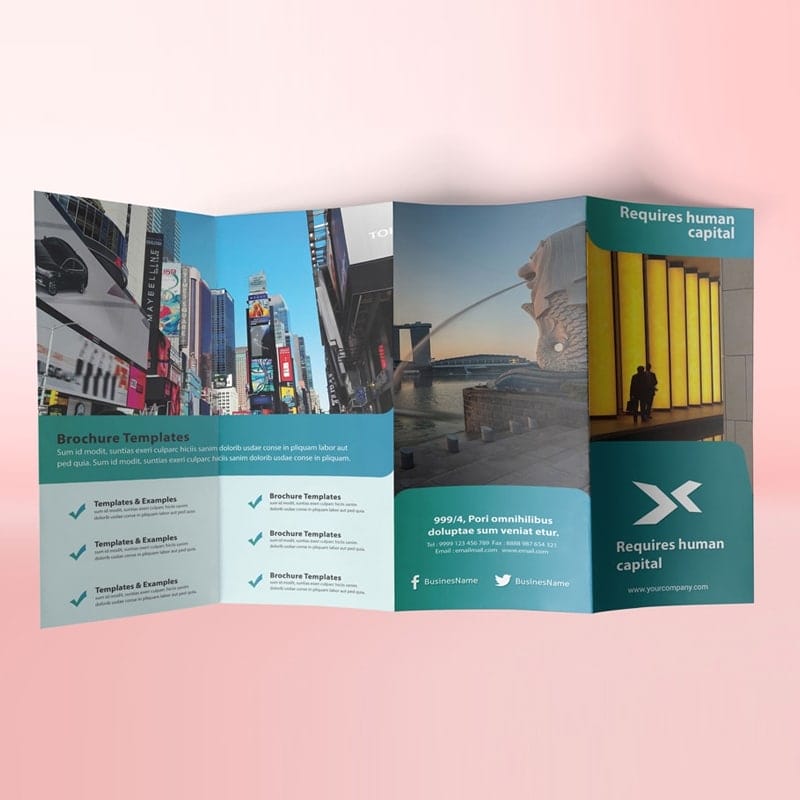 Free New Premium Quad Fold PSD Flyer Design Mockup