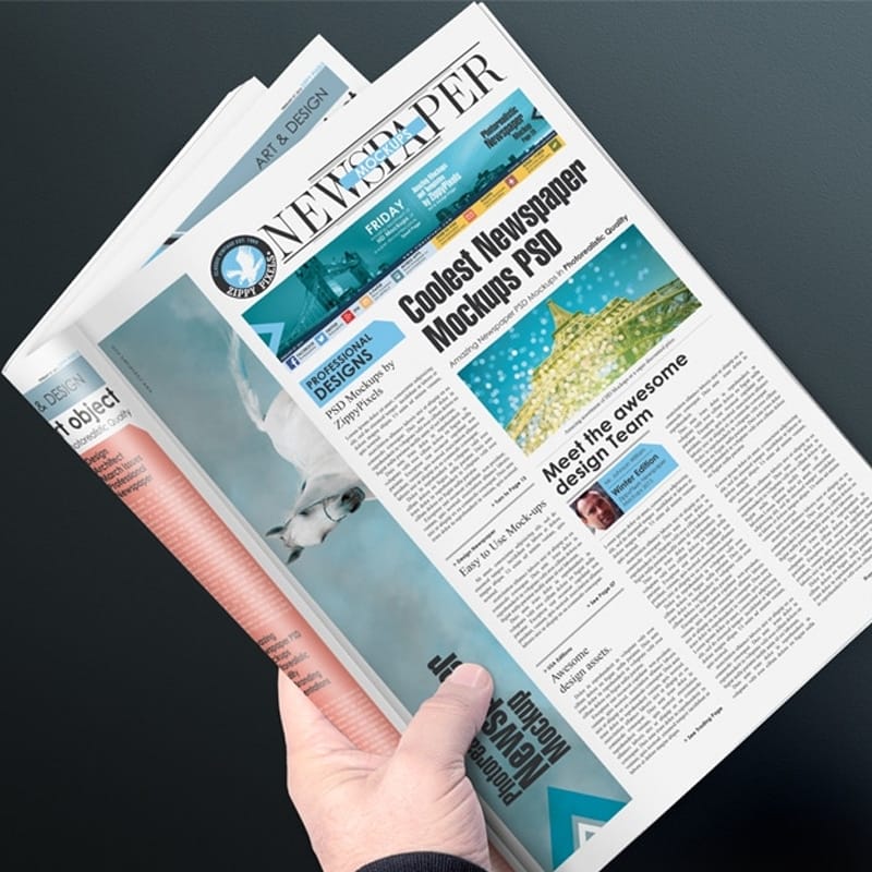Free Newspaper Front Page Mockup