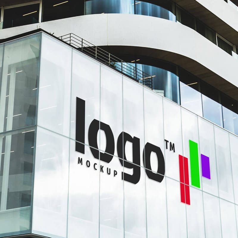 Free Office Building Logo Mockup PSD