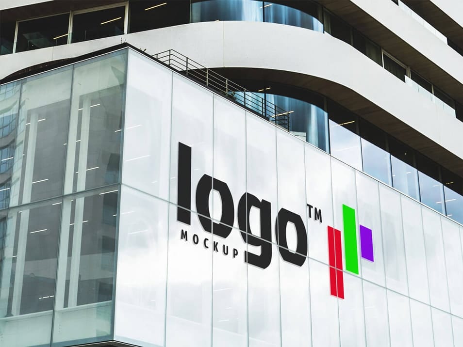 Free Office Building Logo Mockup PSD