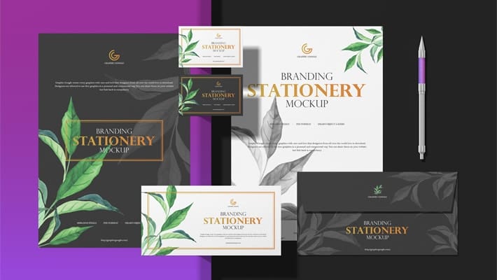 Free PSD Branding Stationery Mockup