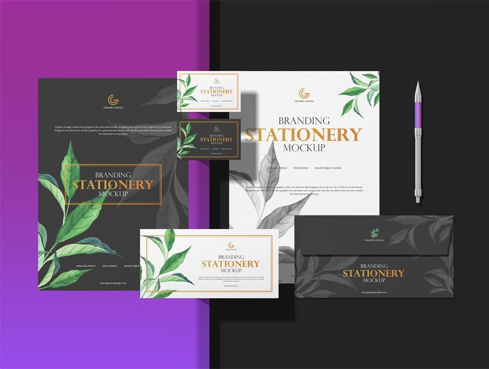 Free PSD Branding Stationery Mockup