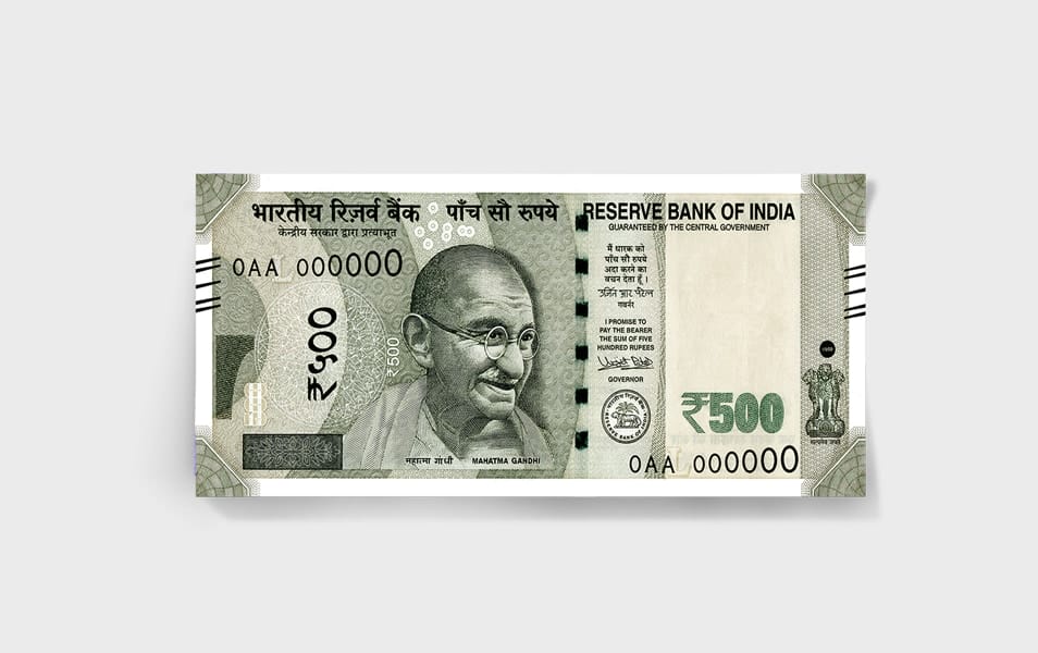 Free Paper Currency Front View Mockup