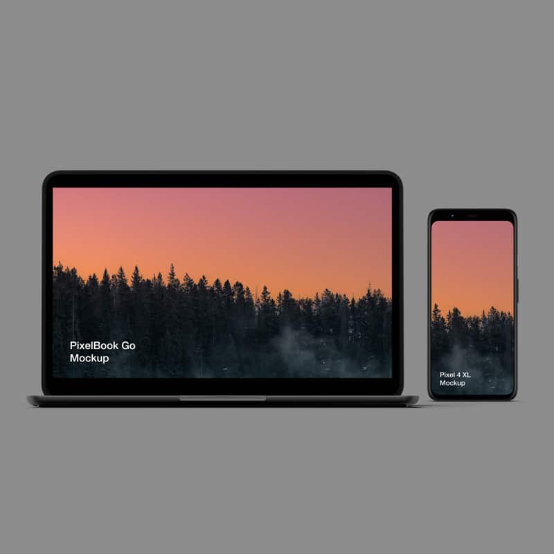 Free Pixel 4 and PixelBook Go Mockup