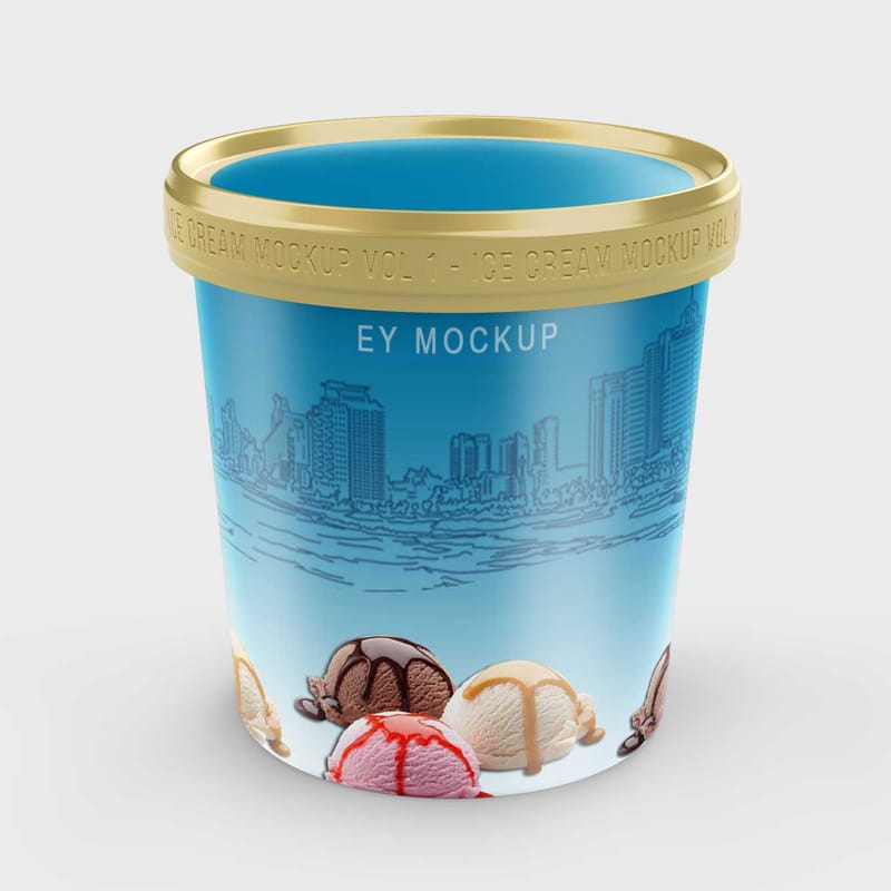 Free Plastic Set Ice Cream Mockup