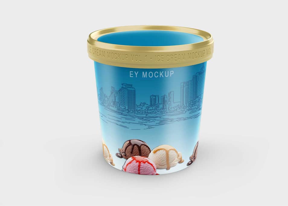 Free Plastic Set Ice Cream Mockup