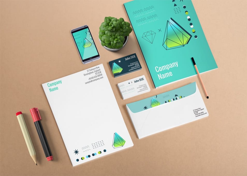 Free Pre Made Branding Scene Mockup