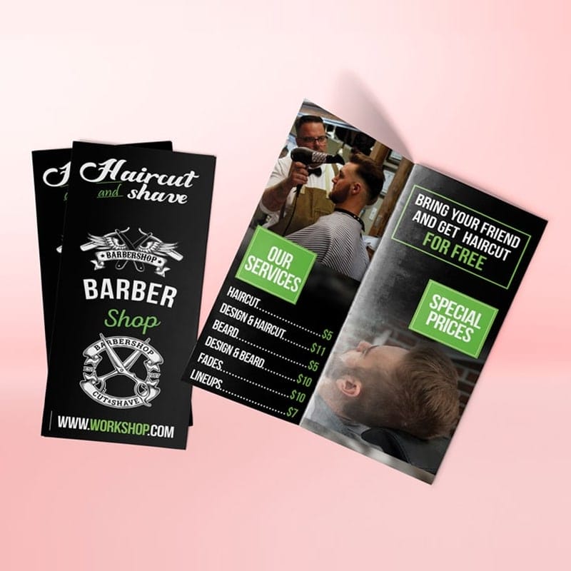 Free Quad Fold PSD Flyer Design Mockup