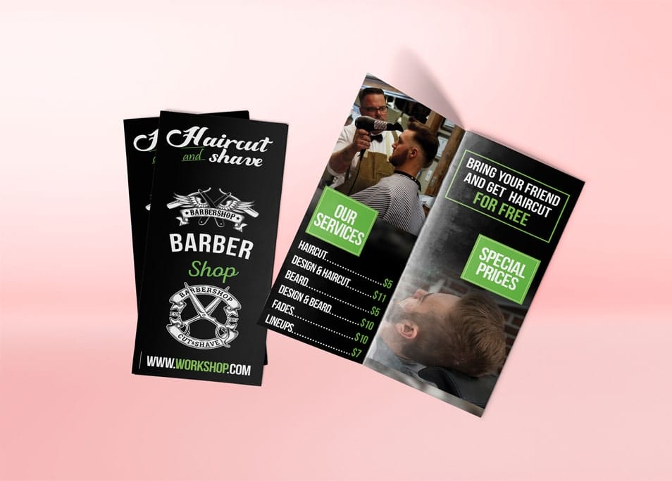 Free Quad Fold PSD Flyer Design Mockup