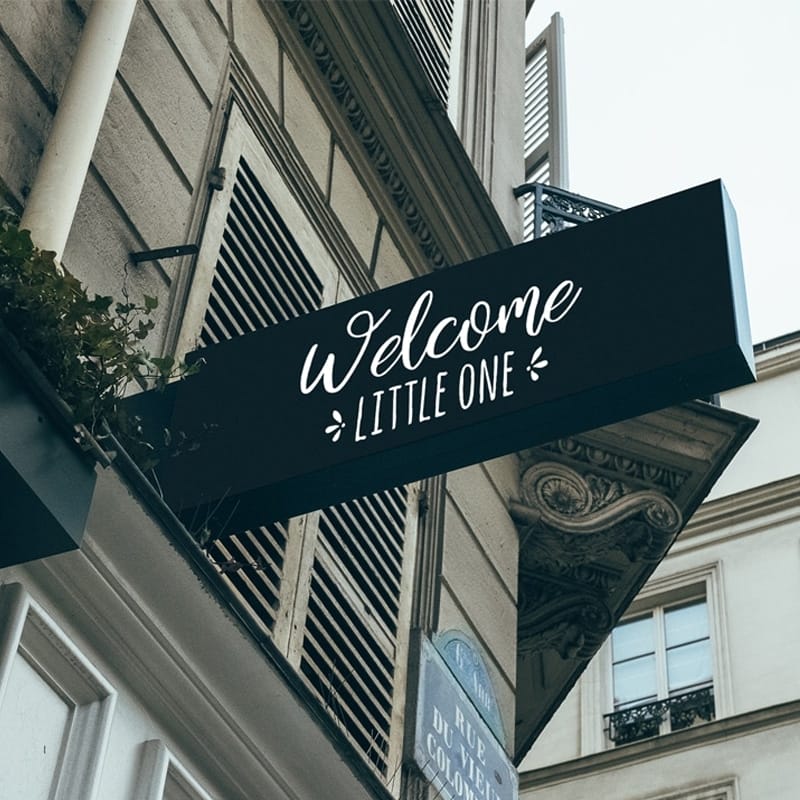 Free Rectangle Hotel Sign Mockup