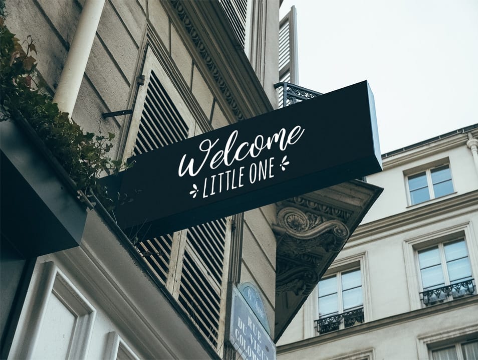 Free Rectangle Hotel Sign Mockup