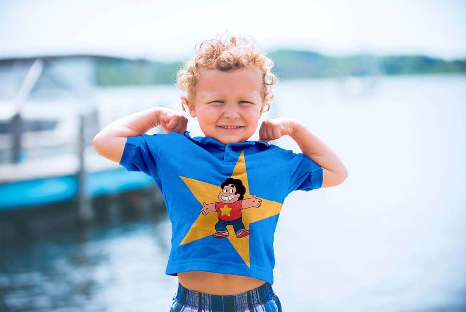 Free Short Sleeves Kids T-Shirt Mockup PSD