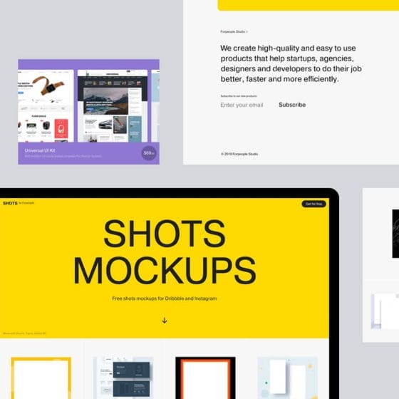 Free Shots Mockups for Dribbble and Instagram