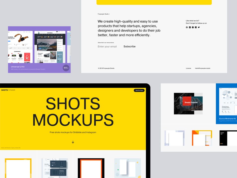 Free Shots Mockups for Dribbble and Instagram