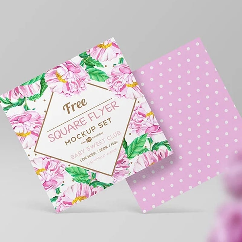 Free Square Flyer Mockup Set