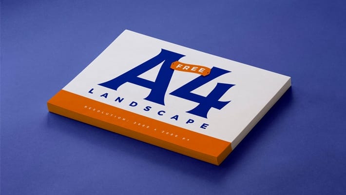 Free Stacked A4 Landscape Flyer Mockup PSD