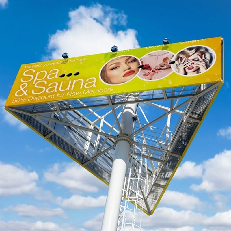 Free Tri-Fold Billboard Mockup