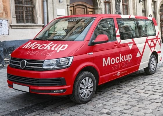 Free Van Car Mock-up in PSD