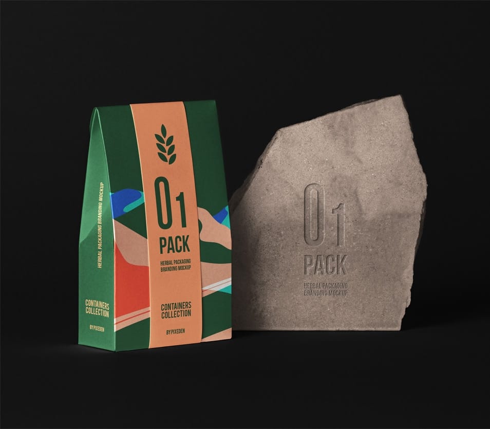 Herbal PSD Bag Packaging Mockup