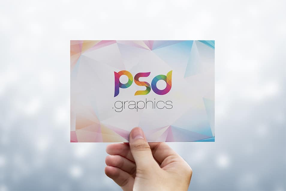Holding Postcard in Hand Mockup