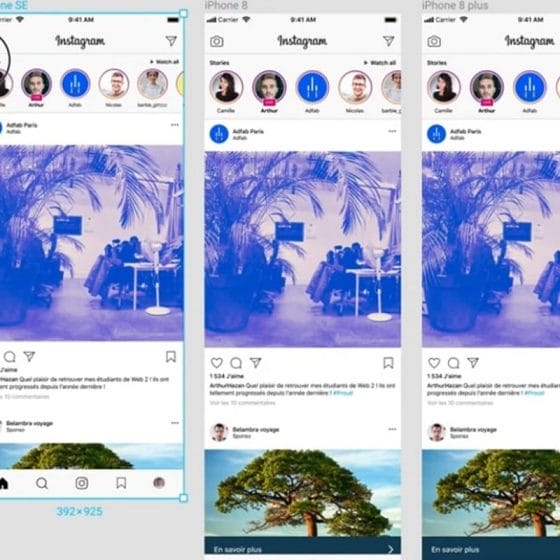 Instagram App Responsive Mockup UI