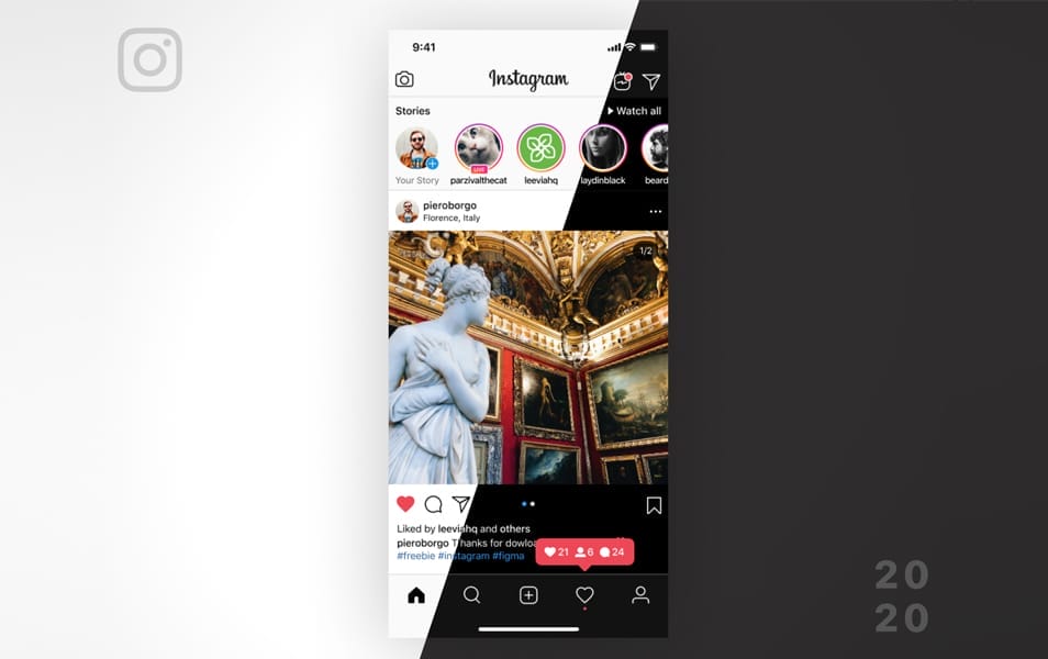 Instagram UI 2020 (Figma Freebie)