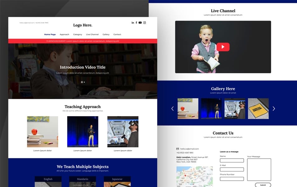 FREE Learning Center Landing Page UI Kit