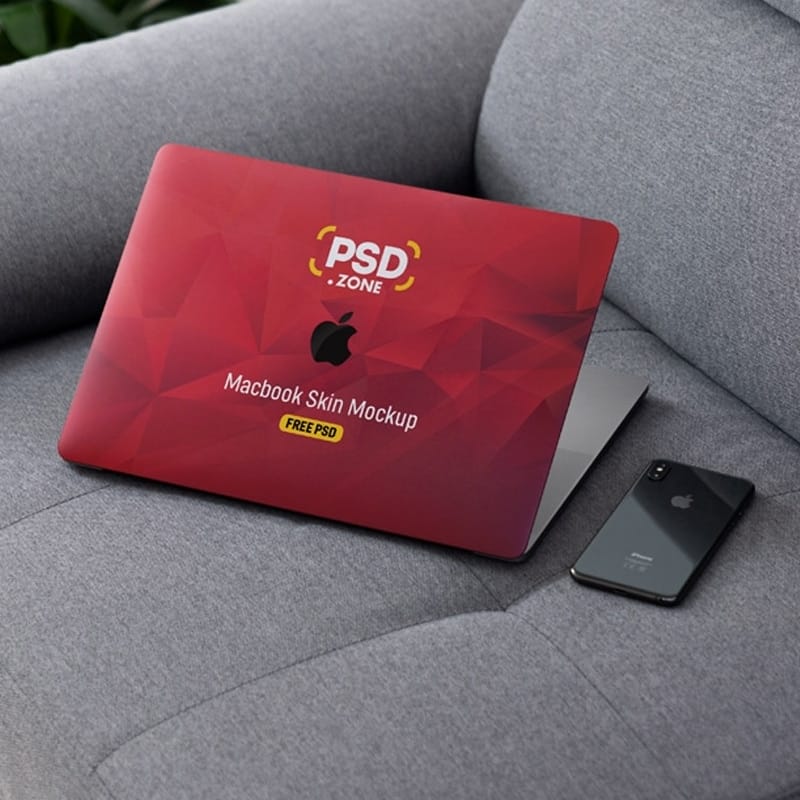 MacBook Pro Skin Design Mockup PSD