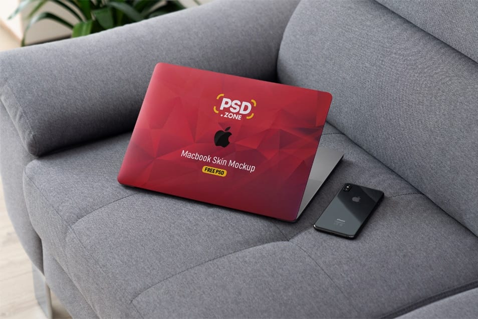 MacBook Pro Skin Design Mockup PSD