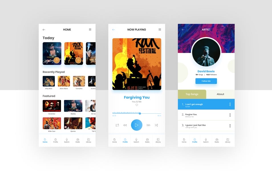 Music App Concept Figma Freebie
