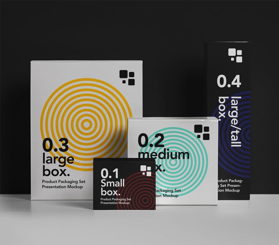Packaging PSD Box Mockup Set