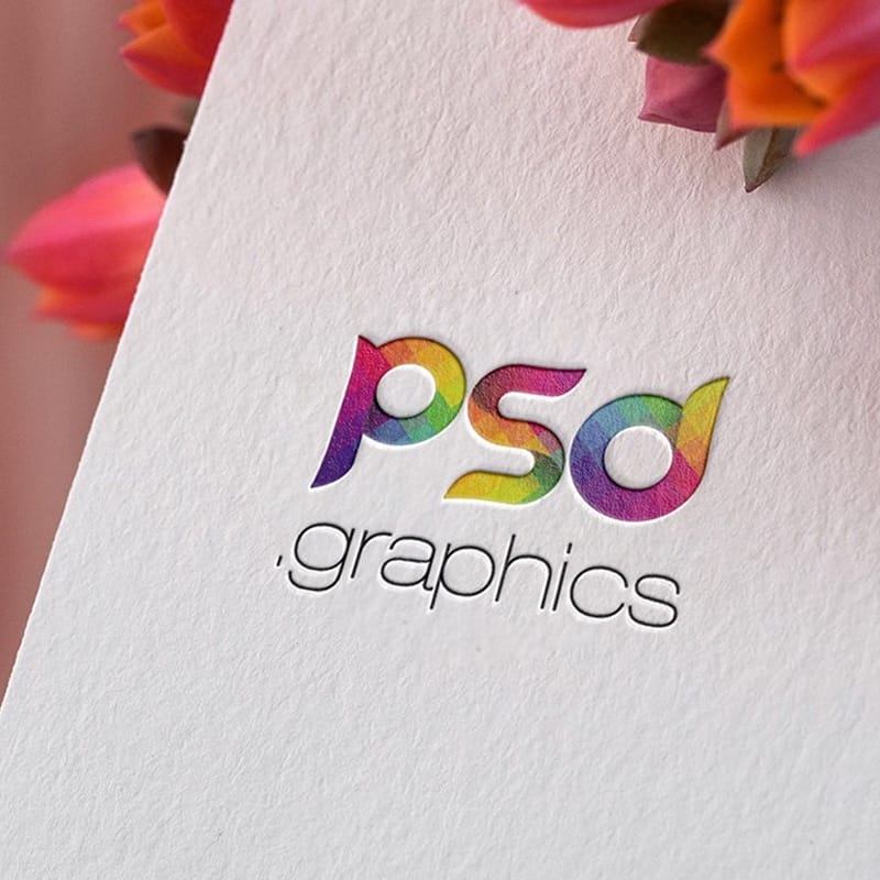 Paper Pressed Logo Mockup PSD