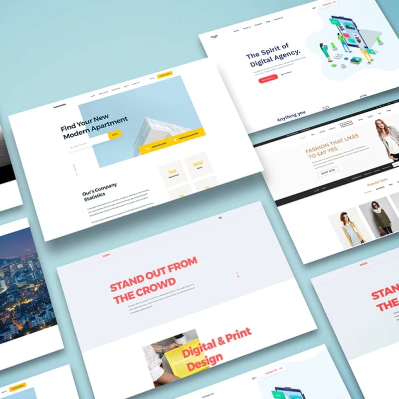 Perspective Web Screens Mockup