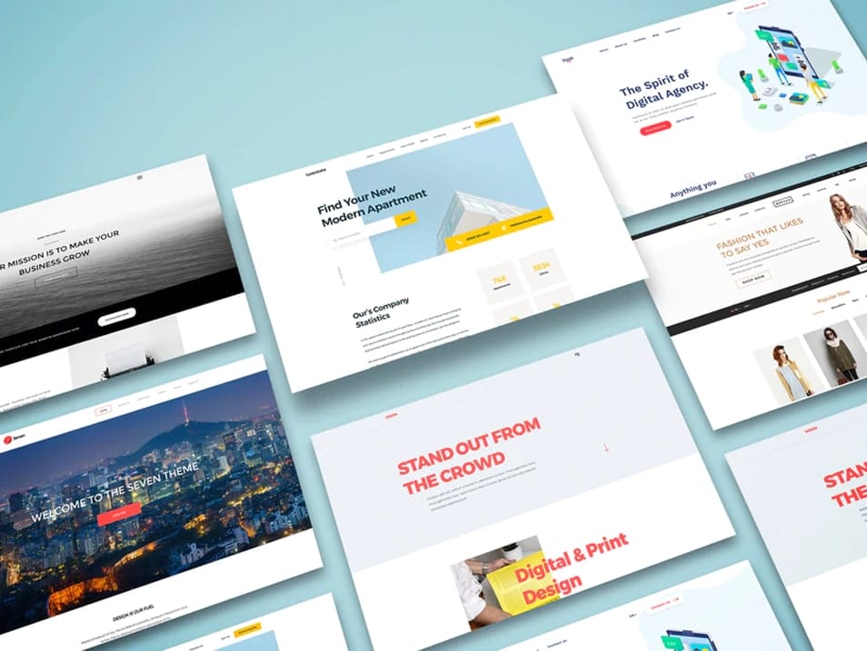 Perspective Web Screens Mockup