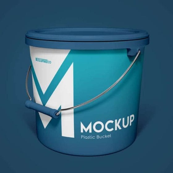 Plastic Bucket 2 Free PSD Mockups