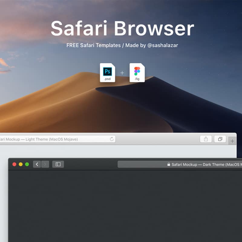 Safari Mockup (Dark & Light Themes)