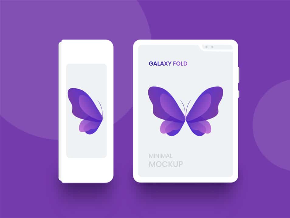 Samsung Galaxy Fold White Minimal Mockup