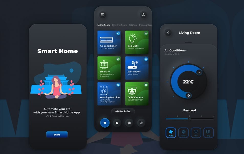 Smart Home Automation App using Neumorphism