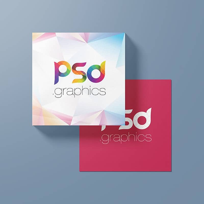 Square Business Card Mockup Template