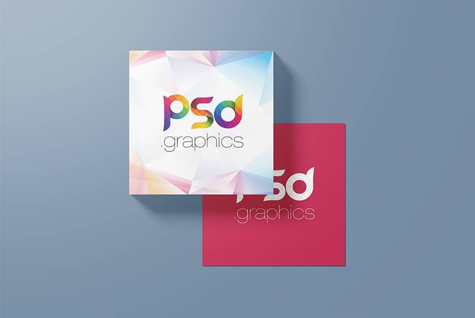 Square Business Card Mockup Template