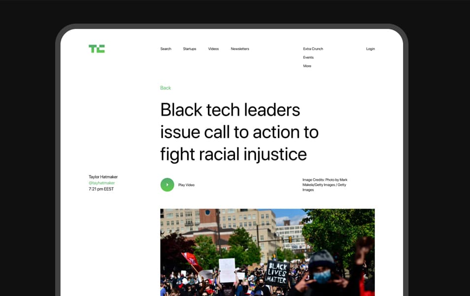 TechCrunch Article Free Figma Template