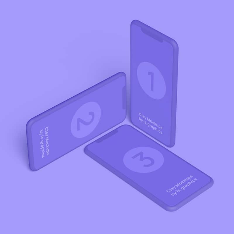 Three iPhone Clay Mockups