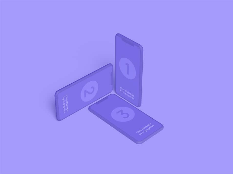Three iPhone Clay Mockups