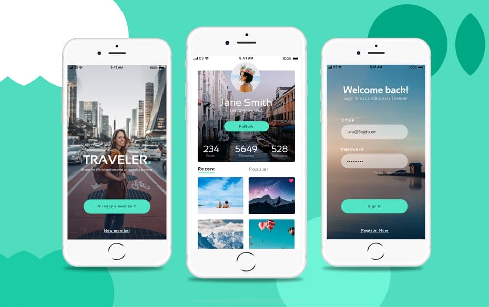 Traveler App Design