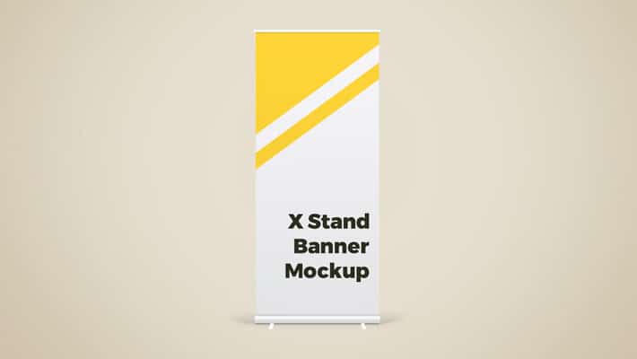 X Stand Banner Mockup