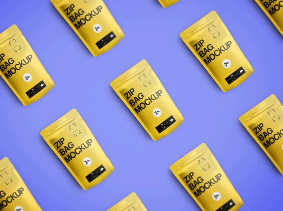 Zip Bag Isometric Mockup