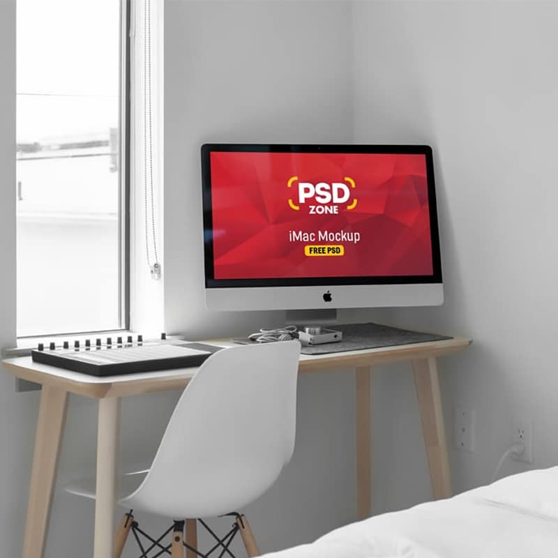 iMac on Desk Mockup PSD