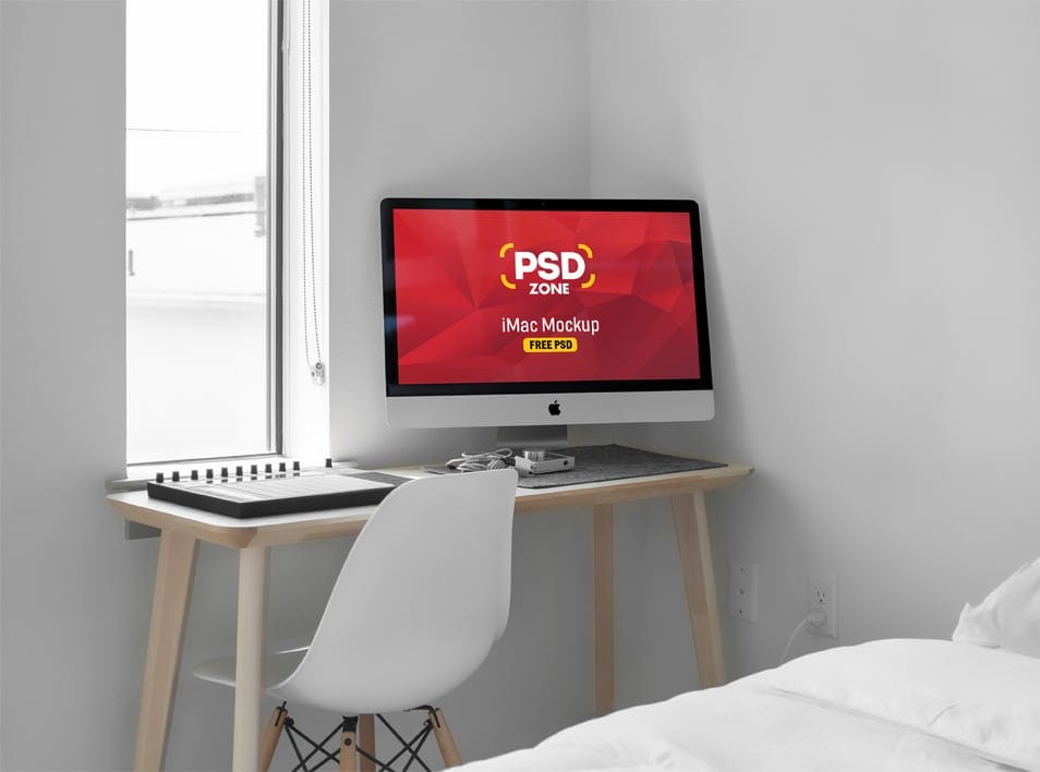 iMac on Desk Mockup PSD