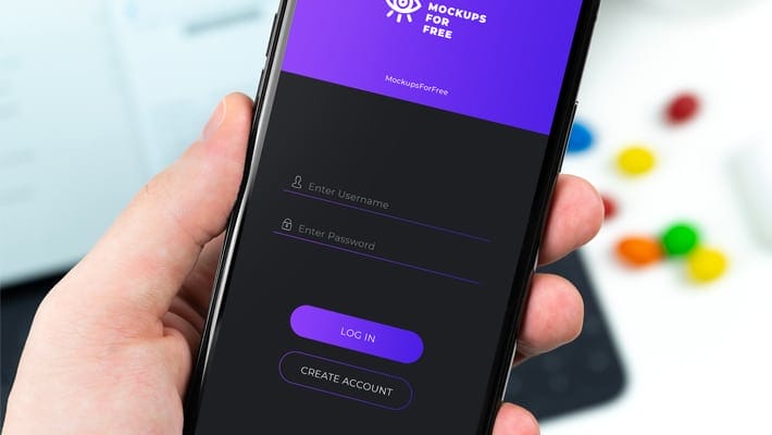 iPhone X In Hand Simple Mockup