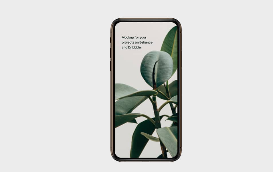 iPhone XS Free Mockup Gold Brown